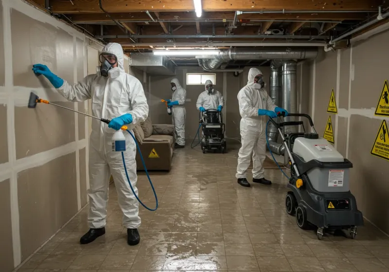 Basement Moisture Removal and Structural Drying process in Guin, AL